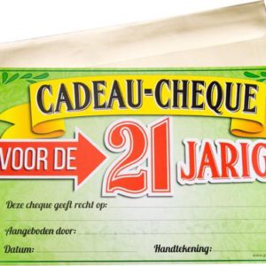 Gift Cheque - 21 jaar