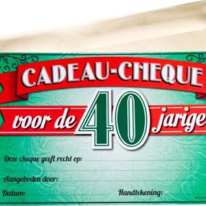 Gift Cheque - 40 jaar