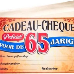 Gift Cheque - 65 jaar
