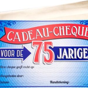 Gift Cheque - 75 jaar