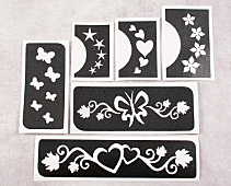 Glitter tattoo stencil Festival 1 set