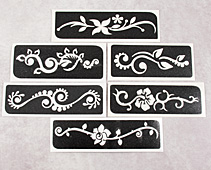 Glitter tattoo stencil Festival 2 set