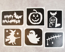 Glitter tattoo stencil Halloween set