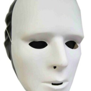 Grimeermasker wit plastic