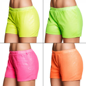 Hotpants Sequins 4 neonkleuren - oranje