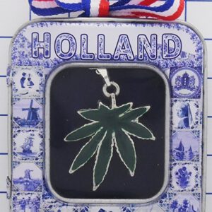 Ketting met hangertje Wietblaadje groen