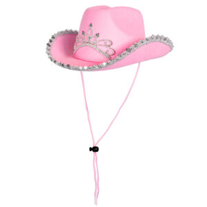 Kinder cowboyhoed glimmer roze