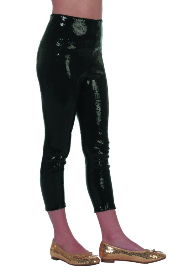 Kinder legging zwart+pailetten