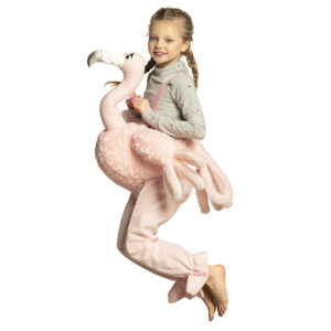 Kinderkostuum Op een Flamingo