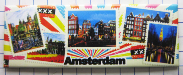 Koelkastmagneet Amsterdam panorama (kleur)