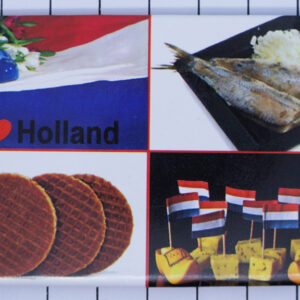 Koelkastmagneet Holland (haring,stroopwafel)