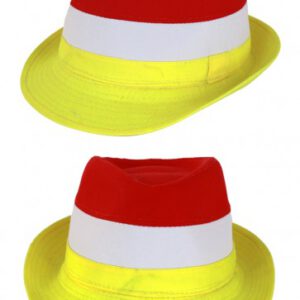 Kojak hoedje rood/wit/geel