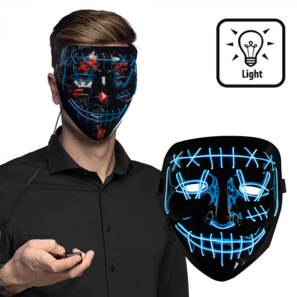 Led-masker Killer smile blauw