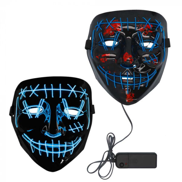 Led-masker Killer smile blauw