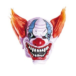 Masker Crazy Clown + haar oranje