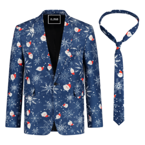 Men blazer Santa snowflakes