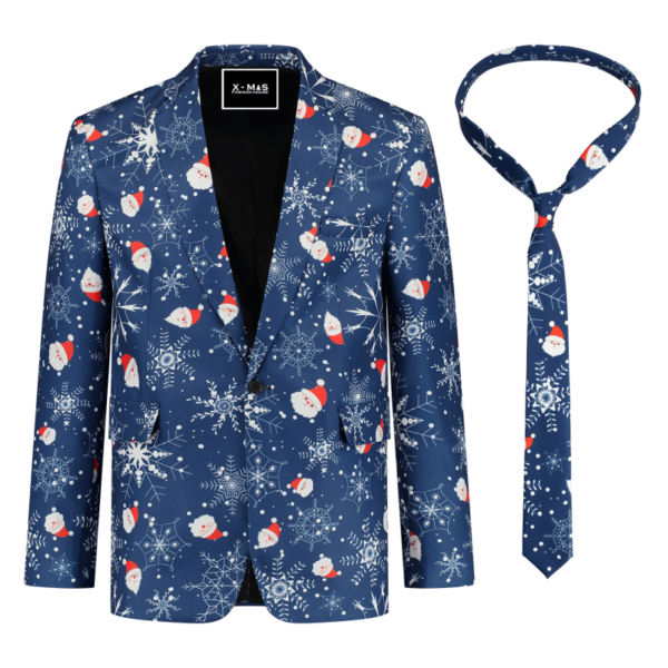 Men blazer Santa snowflakes