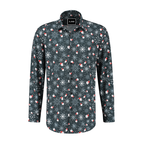 Men shirt Santa snowflakes