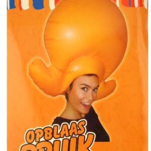 Opblaas pruik oranje