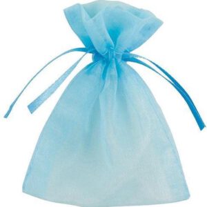 Organza uitdeelzakjes babyblauw 10 stuks