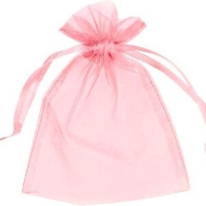 Organza uitdeelzakjes babyroze 10 stuks