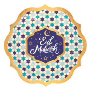 Papieren bordjes Eid Mubarak