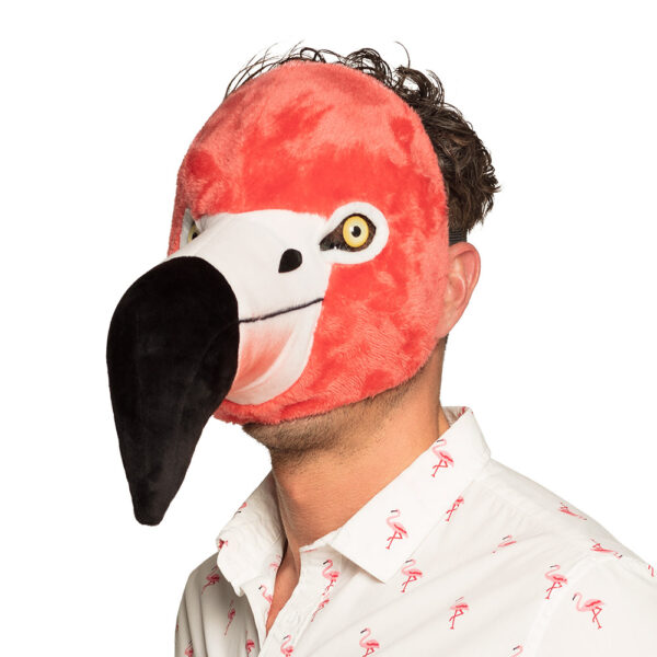 Pluchen gezichtsmasker Flamingo