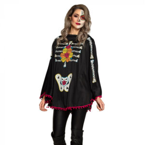 Poncho Day of the Dead - one size
