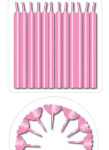 Taartkaarsjes roze 24 stuks