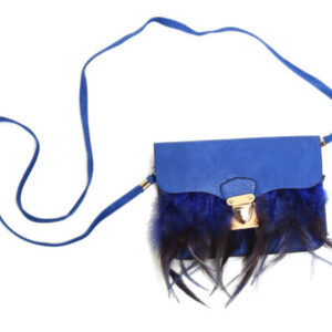 Tas met veren donkerblauw