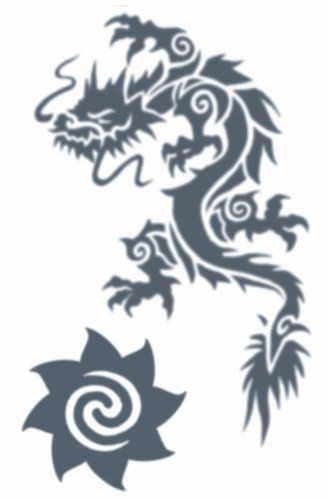 Tattoo Dragon and Borneo Star