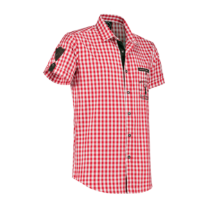 Tiroler blouse heren korte mouwen rood / 2755