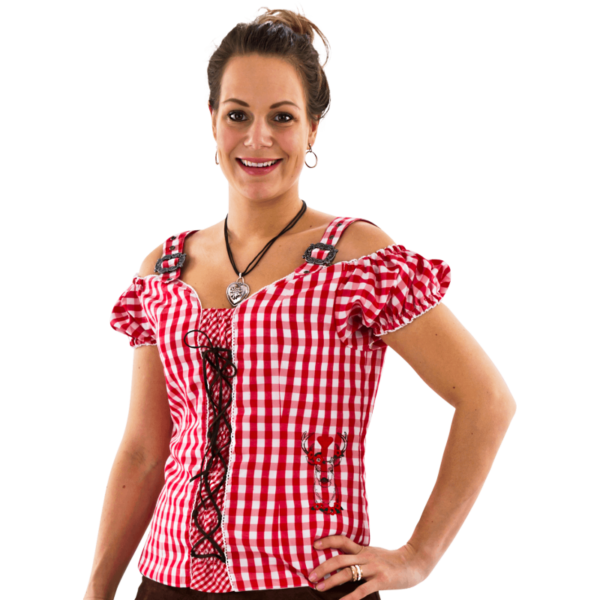 Tiroler blouse met hertenkop - dames
