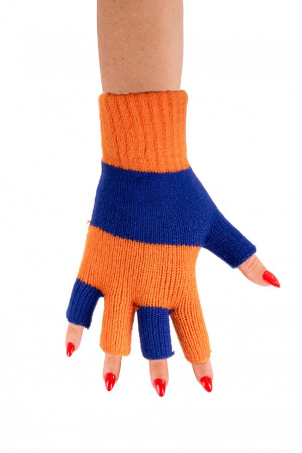 Vingerloze handschoenen oranje-blauw