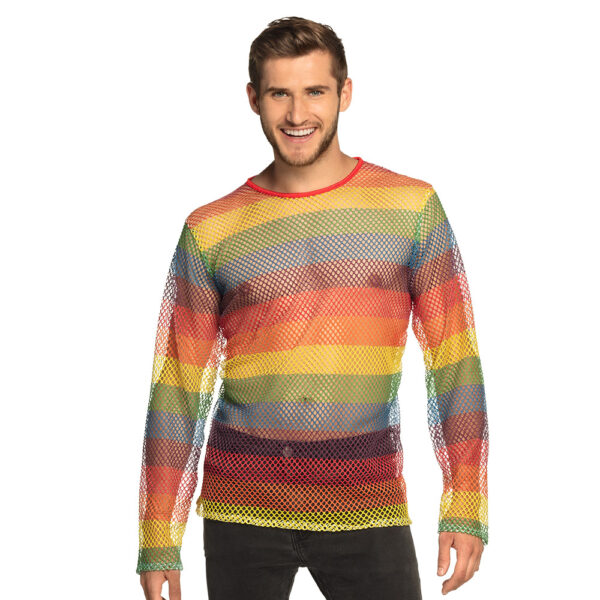 Visnet shirt regenboog