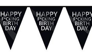Vlaggenlijn PE ''Happy f*cking birthday'' 6 m