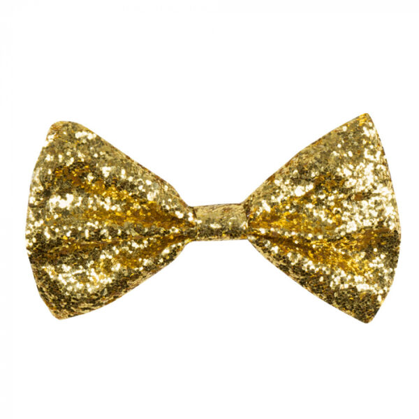 Vlinderstrik glitter goud