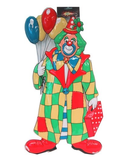 Wanddeco clown met ballonnen