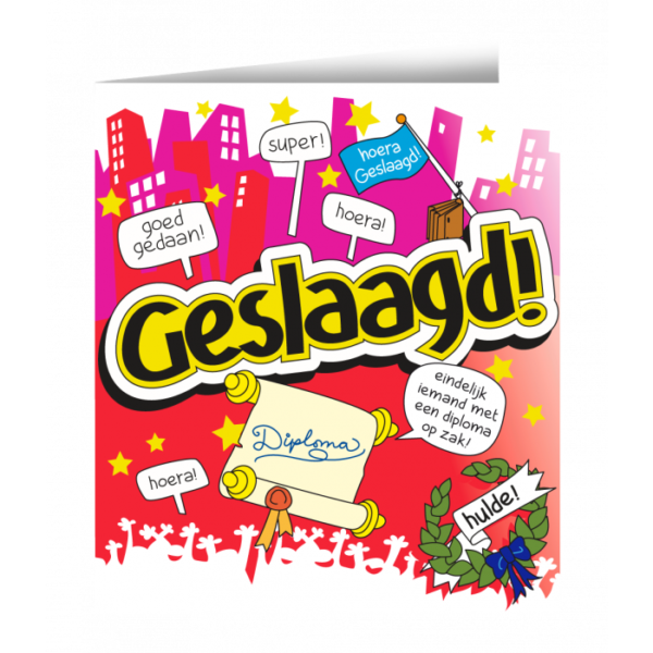 Wenskaart - Geslaagd cartoon