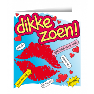 Wenskaarten - dikke zoen cartoon