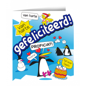 Wenskaarten - gefeliciteerd cartoon