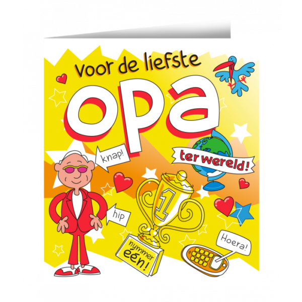 Wenskaarten - opa cartoon