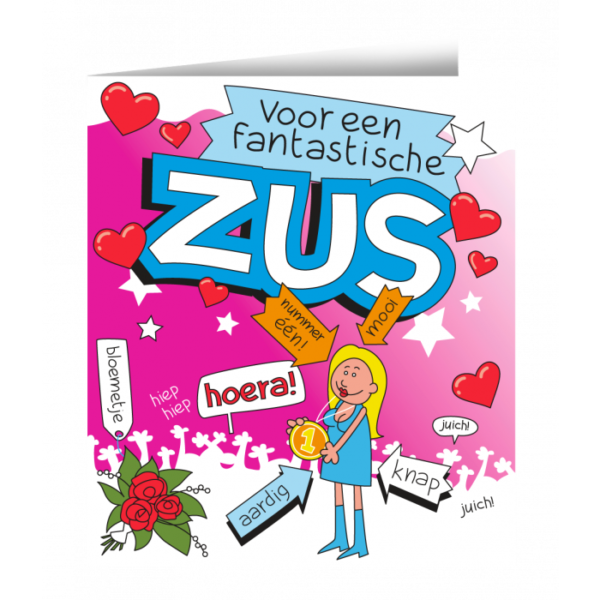 Wenskaarten - zus cartoon