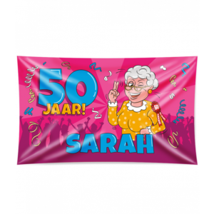 XXL Gevelvlag Sarah cartoon