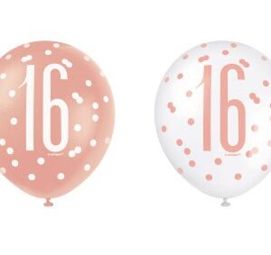 Ballonnen Glitz rose gold leeftijden