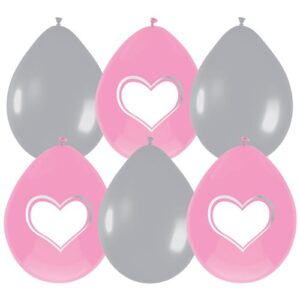 Ballonnen met hart baby roze
