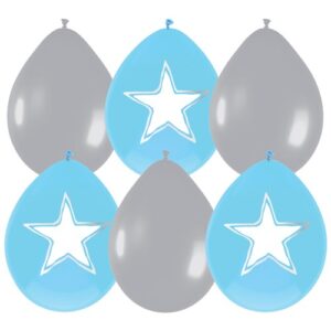 Ballonnen met ster baby blauw