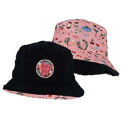Bucket hat kerst blauw (omkeerbaar)