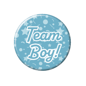 Button Gender reveal - team boy