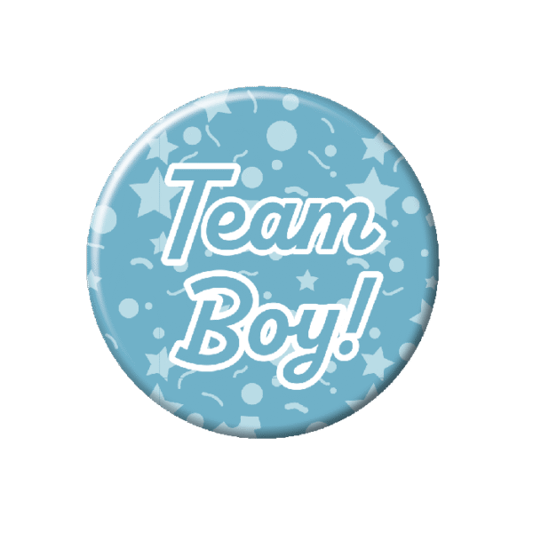 Button Gender reveal - team boy